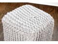 Pair Of Chunky Knit Square Poufs