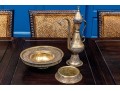 Pair Antique Middle Eastern Mixed Metal Ewers And Basins