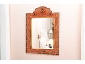 Semi-Antique Rustic Velvet And Nailhead Mirror