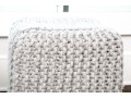 Pair Of Chunky Knit Square Poufs