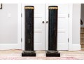Stately Louis XVI Style Parcel Gilt Marble Pedestals