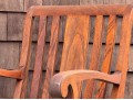Two Brown Jordan Outdoor Carved Wood Armchairs