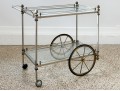 French Regency Style Glass Tiered Bar Cart
