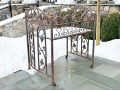 Antique Iron Crib Converted To Bar Cart