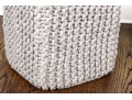 Pair Of Chunky Knit Square Poufs