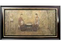 Jia Juanli (Chinese-French, B. 1960) Oil On Canvas, Seated Women Playing Go
