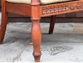 Two Brown Jordan Outdoor Carved Wood Armchairs