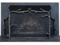 Naturalistic Cast Iron Faux Bois Fireplace Screen