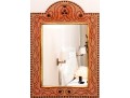 Semi-Antique Rustic Velvet And Nailhead Mirror