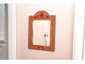 Semi-Antique Rustic Velvet And Nailhead Mirror