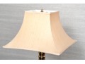 Pair Of Chic Gilt Faux Bamboo And Brass Table Lamps