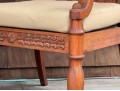 Two Brown Jordan Outdoor Carved Wood Armchairs