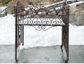 Antique Iron Crib Converted To Bar Cart