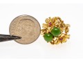 18k Yellow Gold Pretty Vintage Nephrite Jade And Ruby Ring, App. 0.06 TCW, Size 6.5