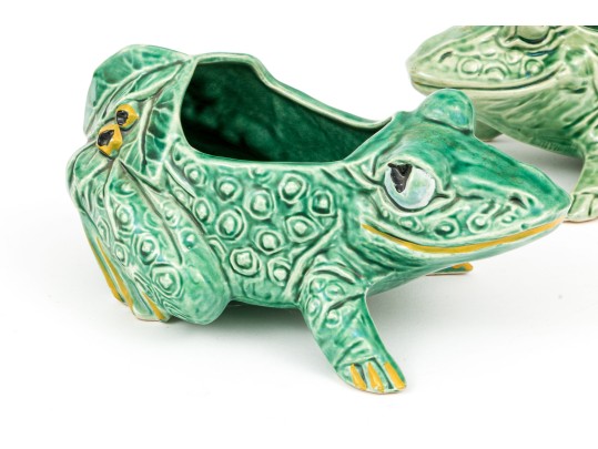 Pair Of Mccoy Ceramic Frog Planters