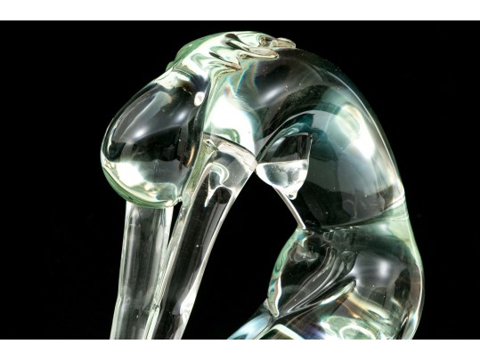Signed Italian Murano Glass Sculpture Of A Woman, 1976