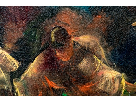 Hilda Karniol (American, 1910-2003) Oriental Dancers Oil On Board
