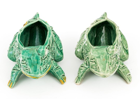 Pair Of Mccoy Ceramic Frog Planters