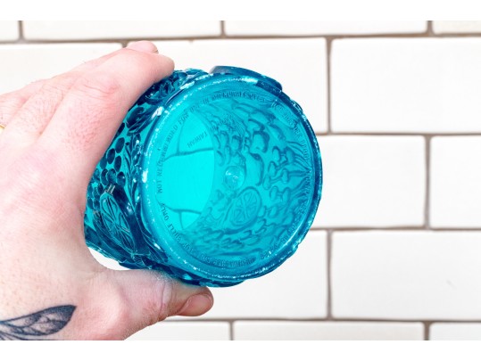 Set Of Thirteen Taiwanese Blue Resin Tumblers