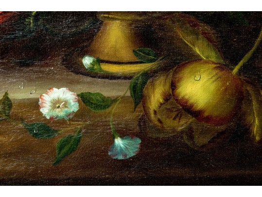 Signed Oil On Canvas Floral Still Life