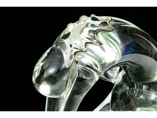 Signed Italian Murano Glass Sculpture Of A Woman, 1976