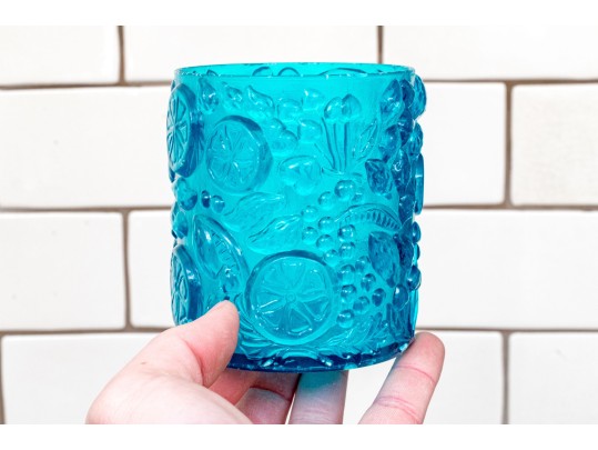 Set Of Thirteen Taiwanese Blue Resin Tumblers