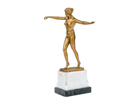 Otto Schmidt-Hofer (German, 1873-1925) Gilt Bronze Female Nude