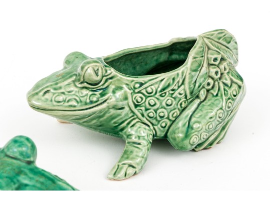 Pair Of Mccoy Ceramic Frog Planters