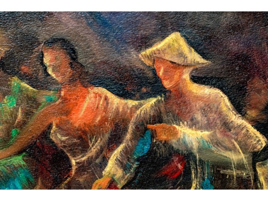 Hilda Karniol (American, 1910-2003) Oriental Dancers Oil On Board