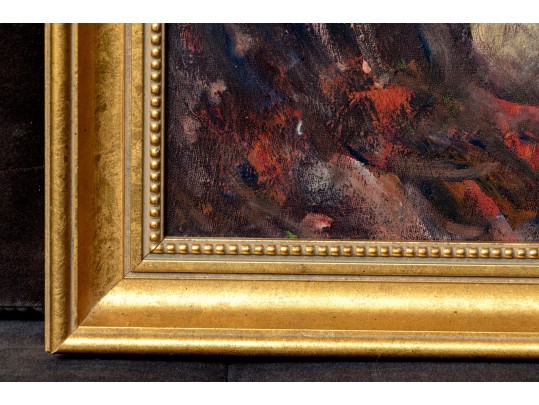 Heddy Signed Oil On Canvas, Kneeling Nude