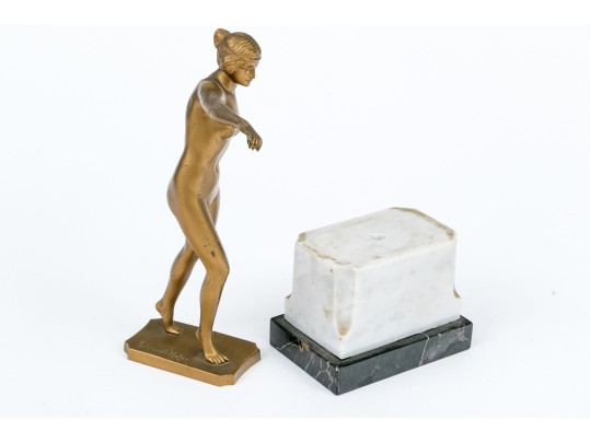 Otto Schmidt-Hofer (German, 1873-1925) Gilt Bronze Female Nude