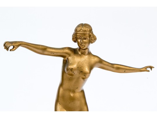 Otto Schmidt-Hofer (German, 1873-1925) Gilt Bronze Female Nude