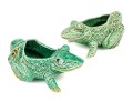 Pair Of Mccoy Ceramic Frog Planters