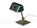 Antique Emeralite Brass And Glass Bankers Table Lamp