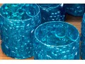 Set Of Thirteen Taiwanese Blue Resin Tumblers