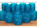 Set Of Thirteen Taiwanese Blue Resin Tumblers