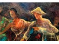 Hilda Karniol (American, 1910-2003) Oriental Dancers Oil On Board