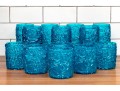 Set Of Thirteen Taiwanese Blue Resin Tumblers