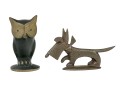 W.H.W. Hagenauer Bronze Dog & WBosse Wise Owl 