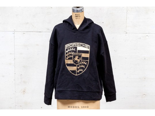 Porsche Black Cotton Hoodies, Size Small