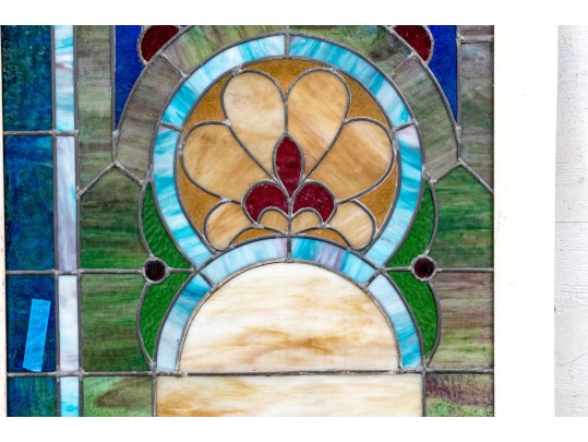 Semi-antique Stained Glass Panel