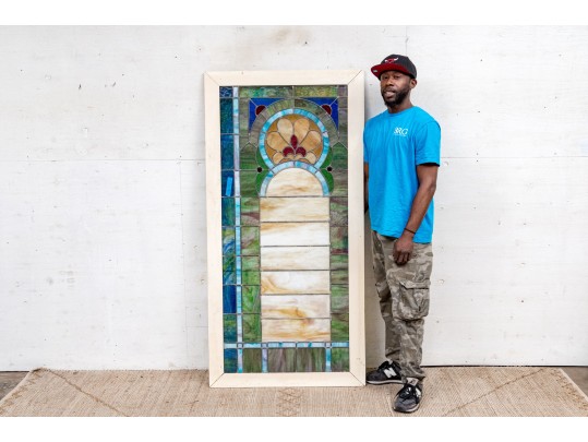 Semi-antique Stained Glass Panel