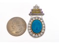 Polished Sterling Silver Turquoise Pendant