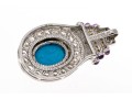 Polished Sterling Silver Turquoise Pendant
