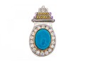 Polished Sterling Silver Turquoise Pendant