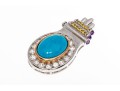 Polished Sterling Silver Turquoise Pendant