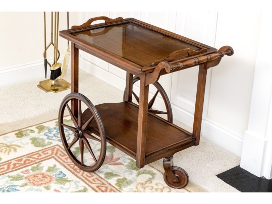 Vintage Tray Top Two Tiered Tea Trolley / Bar Cart