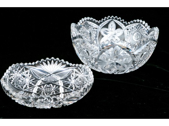 Two Antique Brilliant Cut Crystal Bowls