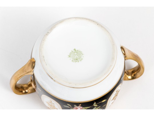 Japanese Hand-Painted Demitasse Set, Fifteen Pieces