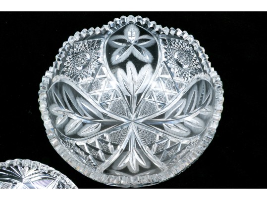 Two Antique Brilliant Cut Crystal Bowls